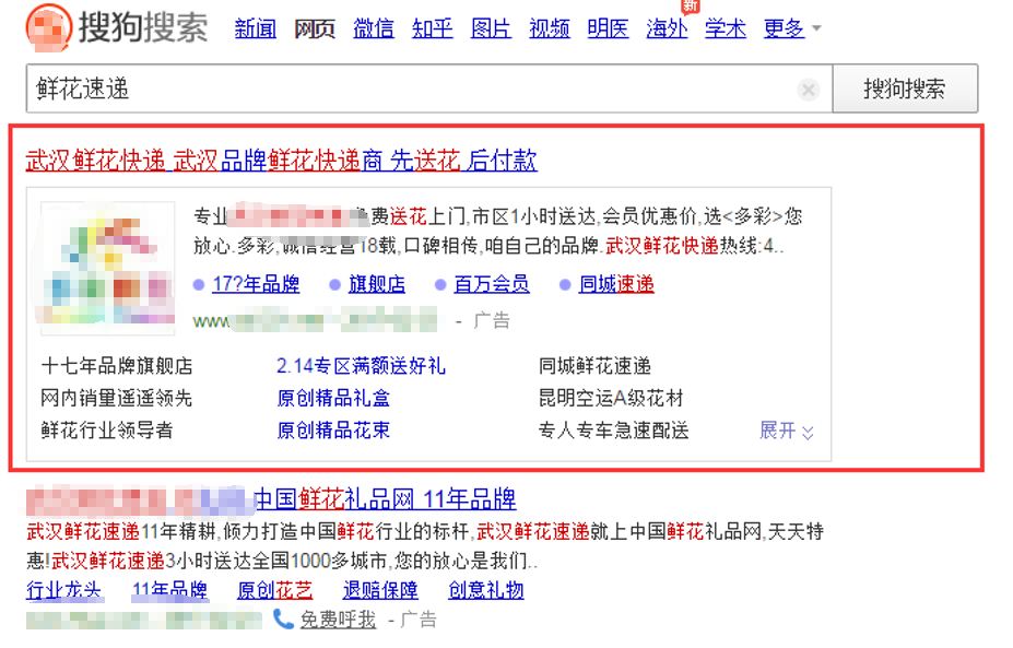 搜狗PC搜索推廣智能拼接樣式
