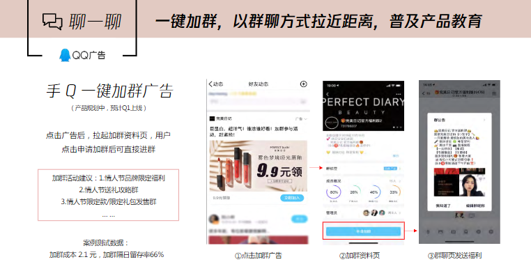 一鍵加群，以群聊方式拉近距離，普及產品教育