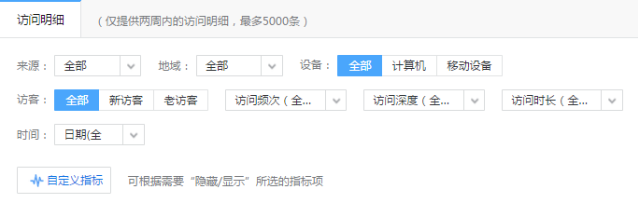 篩選特定類型的訪客