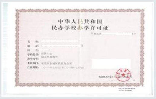 民辦學校辦學許可證原件照片