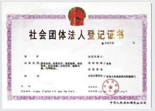 社會團隊法人登記證書原件照片