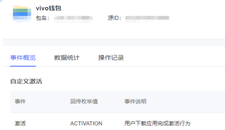 vivo廣告事件管理內展示回傳事件量級