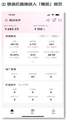 小紅書廣告登錄概覽頁面