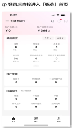 小紅書廣告登錄后界面