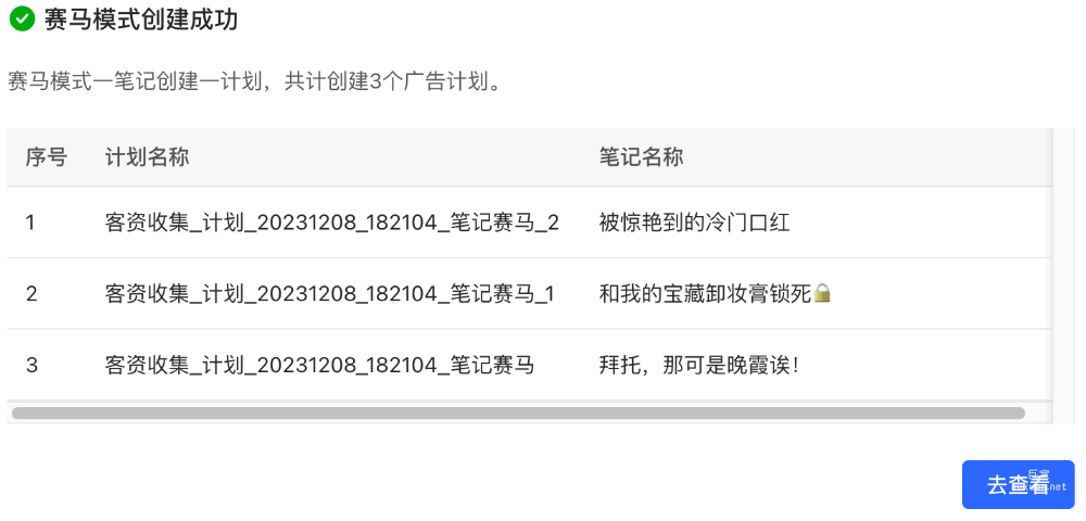 小紅書廣告賽馬模式創建