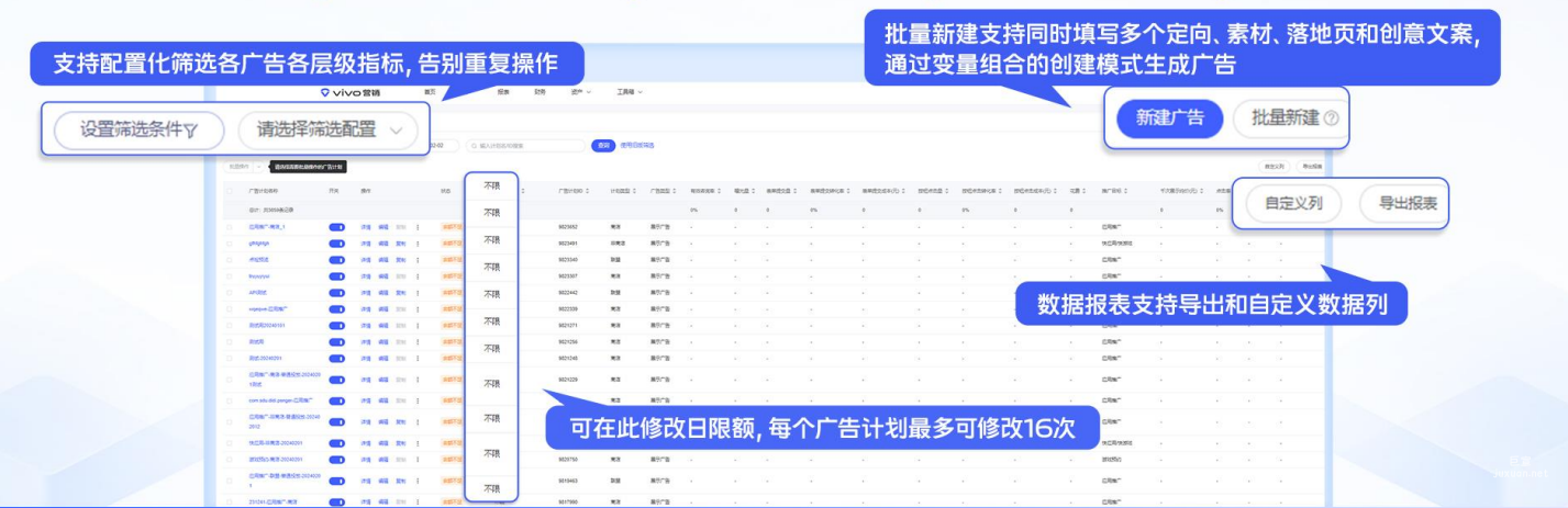 vivo廣告推廣界面
