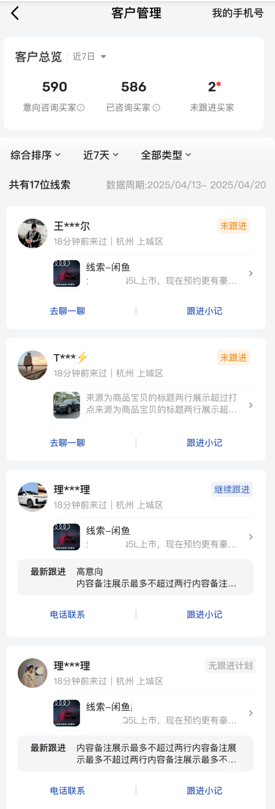 閑魚推廣平臺支持線索管理